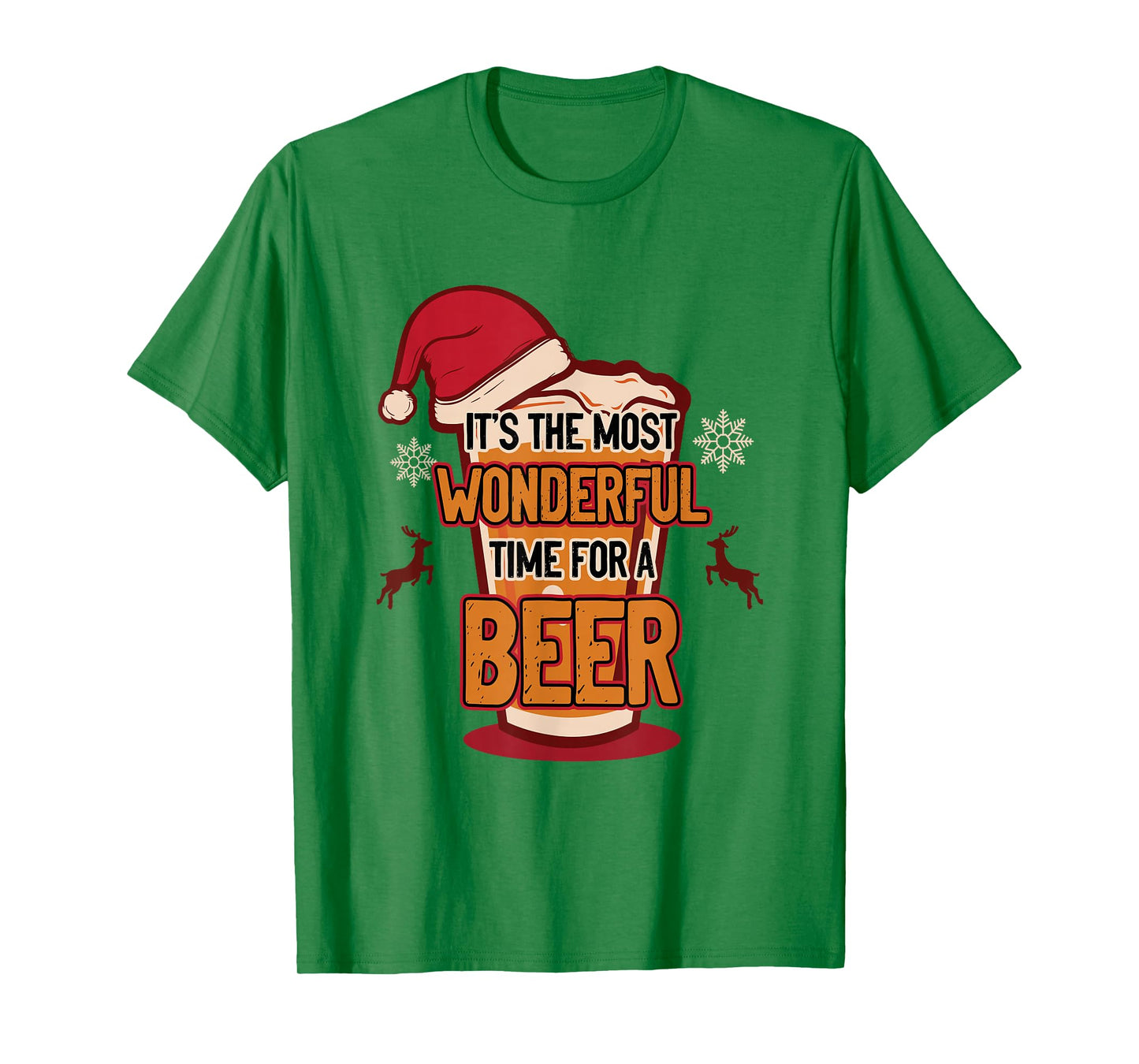 Wonderful Time for A Beer Christmas Sayings T-Shirt
