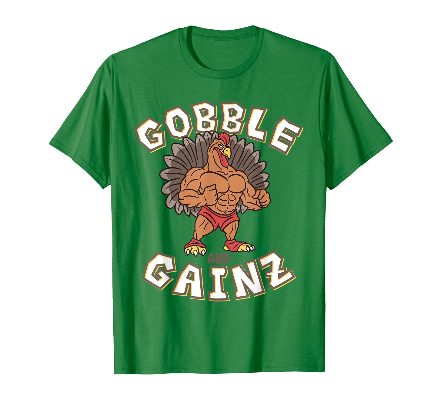 Gobble And Gainz Turkey Gym Fitness Bodybuilder Thanksgiving T-Shirt