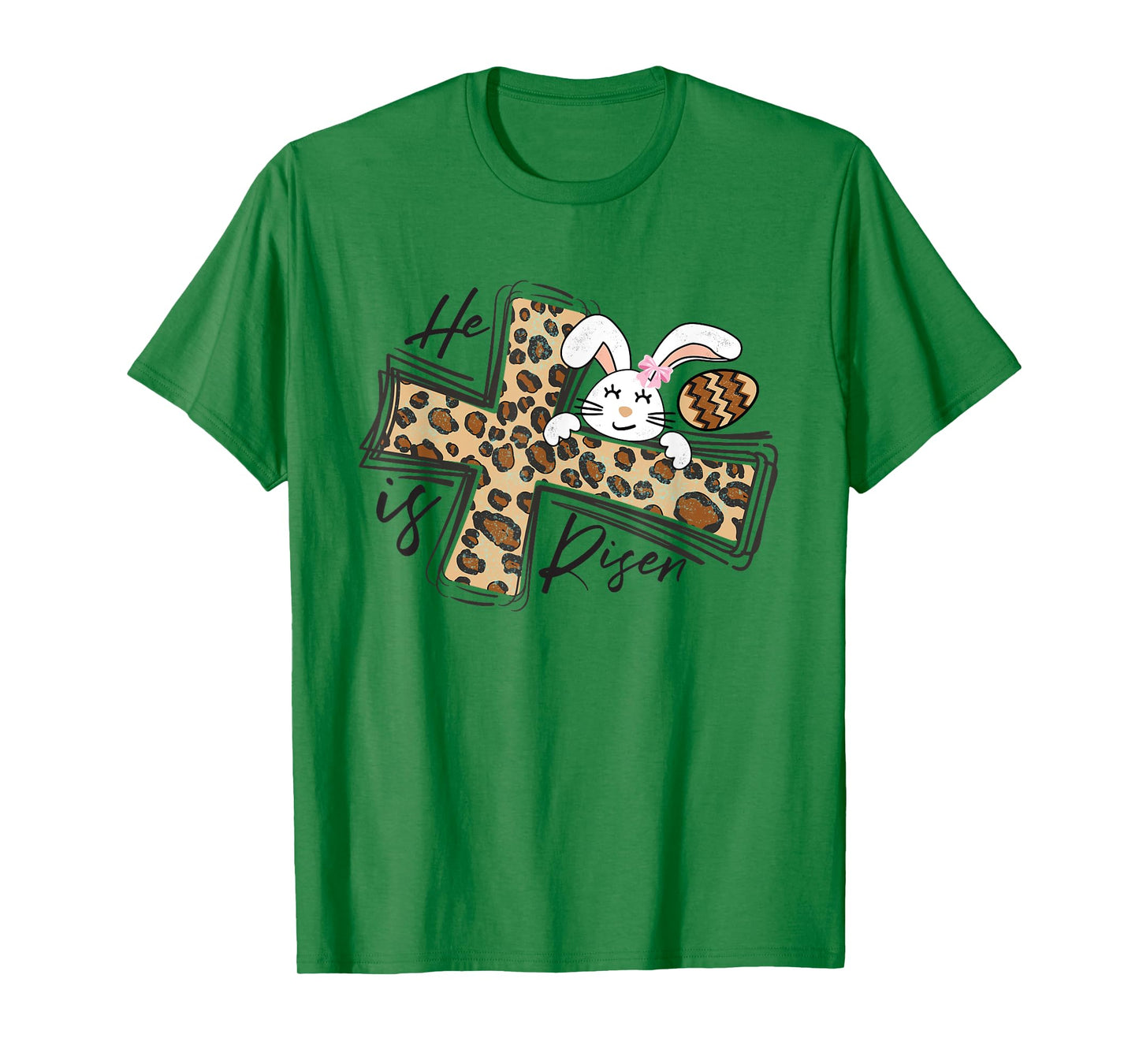 Happy Easter Shirt He Is Risen Jesus Cross Cute Easter Bunny T-Shirt
