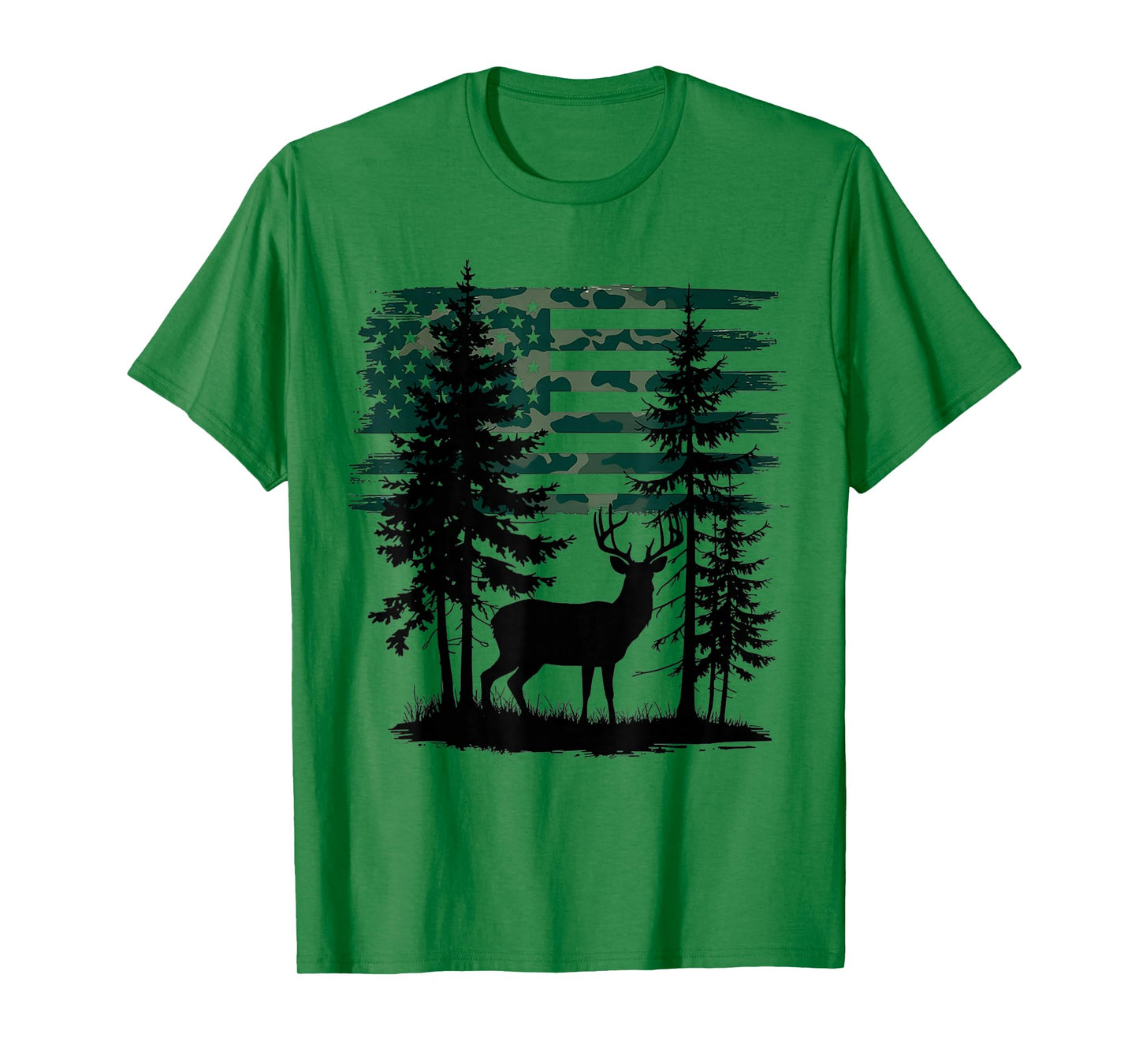 Men Kids Boys Hunting Shirt Deer Hunters Toddler Camo Flag T-Shirt