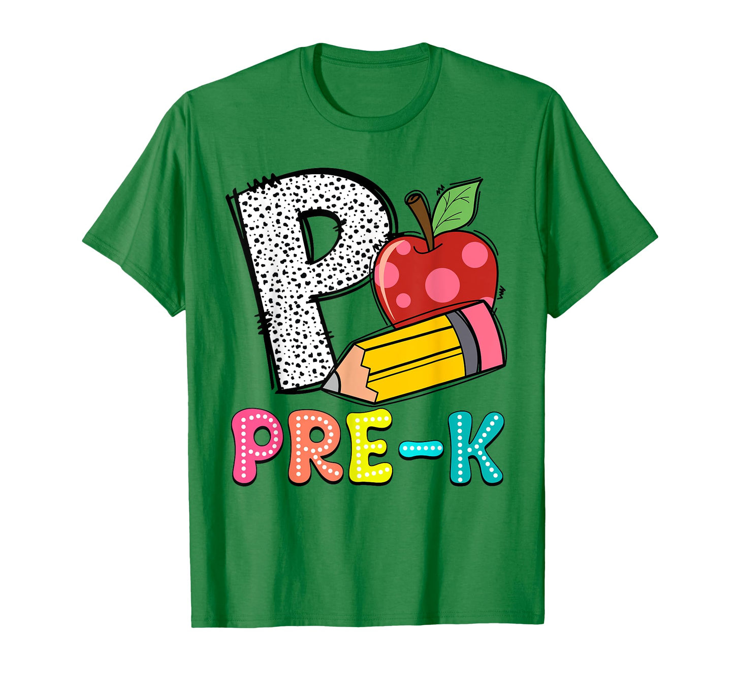 P Is For Pre-K Teacher Pencil Apple Back To School T-Shirt