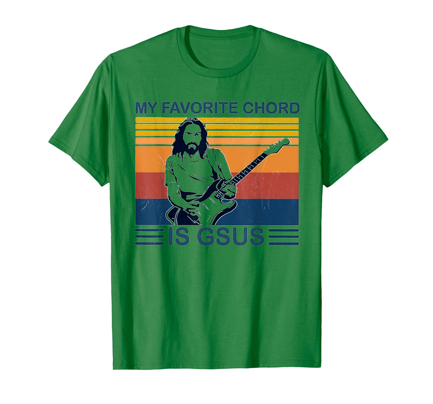 My Favorite Chord Is Gsus Jesus Play Guitar Retro Vintage T-Shirt
