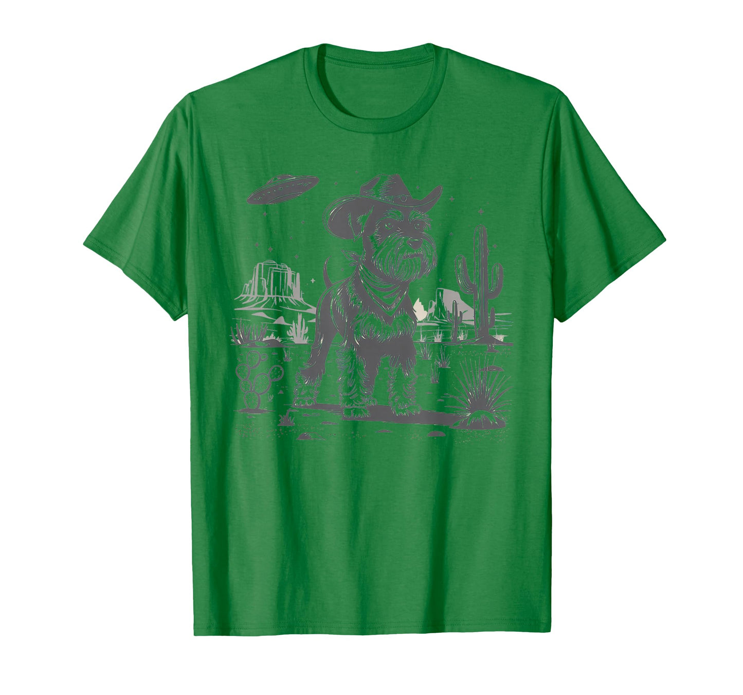 Schnauzer Shirt Schnauzer Vintage Shirt UFO Western Retro T-Shirt