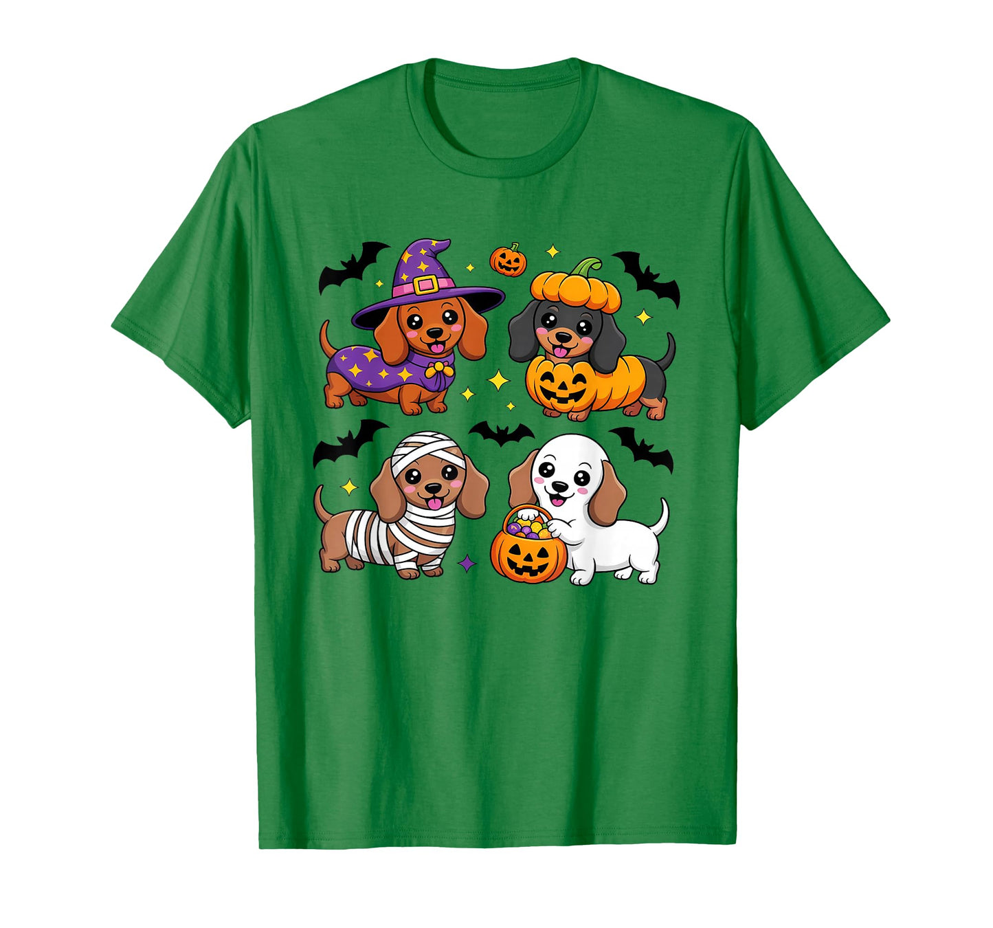 Weiner Dog Witch Happy Halloweenie Cute Halloween Dachshund T-Shirt