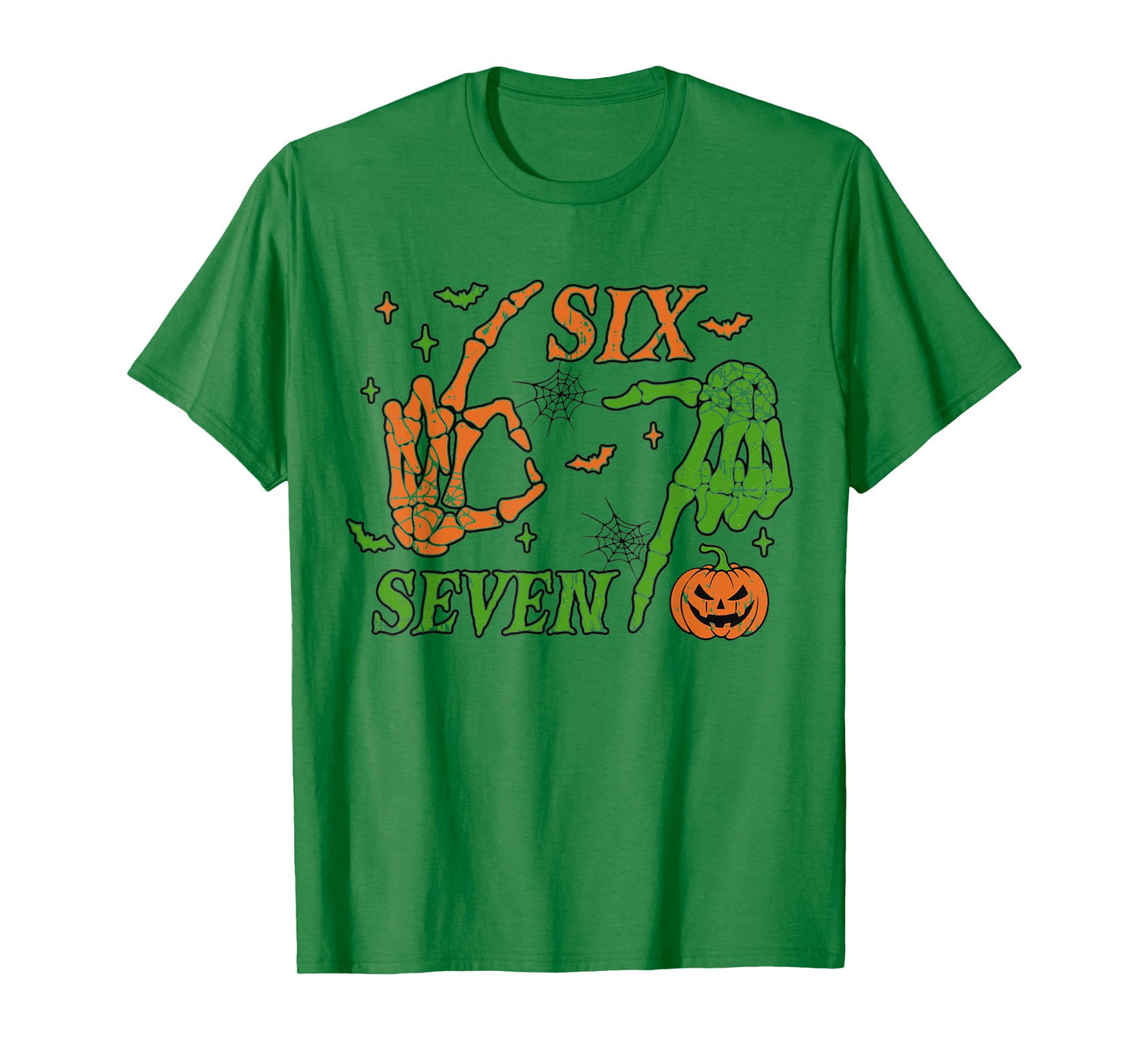 67 Meme Skeleton Hand 6 7 Halloween Six Seven Funny Teens T-Shirt