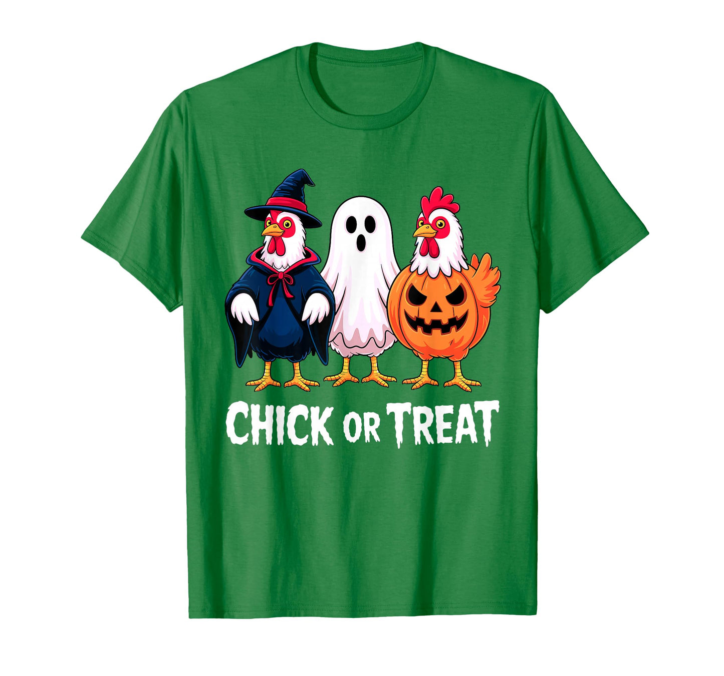 Chick or Treat Funny Halloween Chicken Ghost Pumpkin Costume T-Shirt