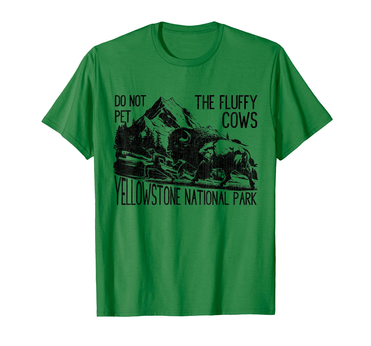 Do Not Pet The Fluffy Cows Yellowstone National Park Vintage T-Shirt