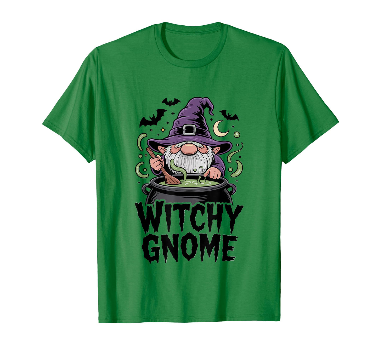 Witchy Gnome Halloween Cauldron Witch Magic Potion Spooky T-Shirt