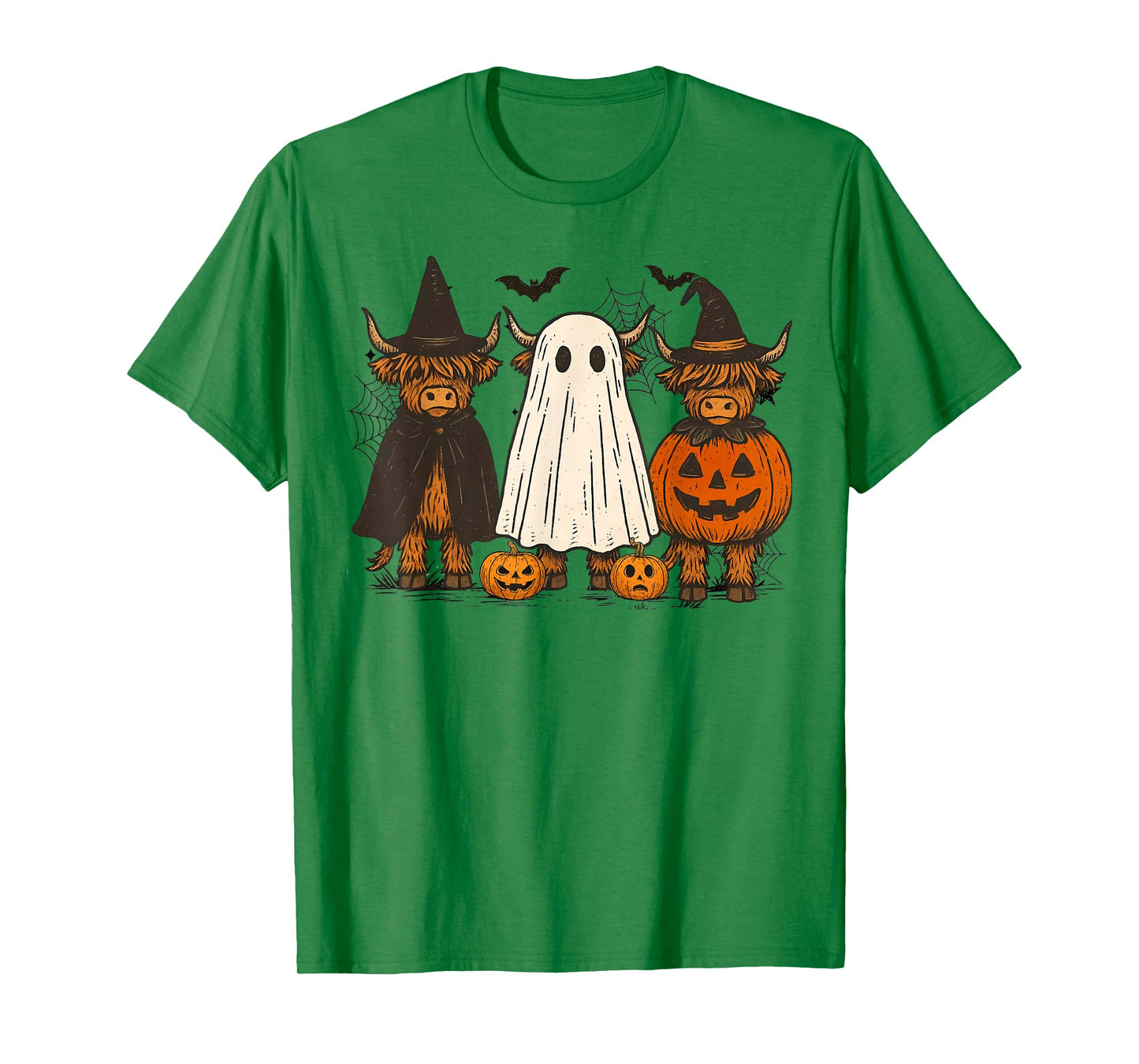 Halloween Highland Cow Witchy Cow Spooky Pumpkin Hello Fall T-Shirt