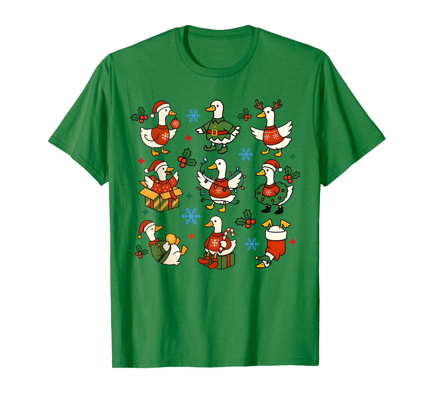 Retro Christmas Silly Goose Christmas Light Goosemas Funny T-Shirt