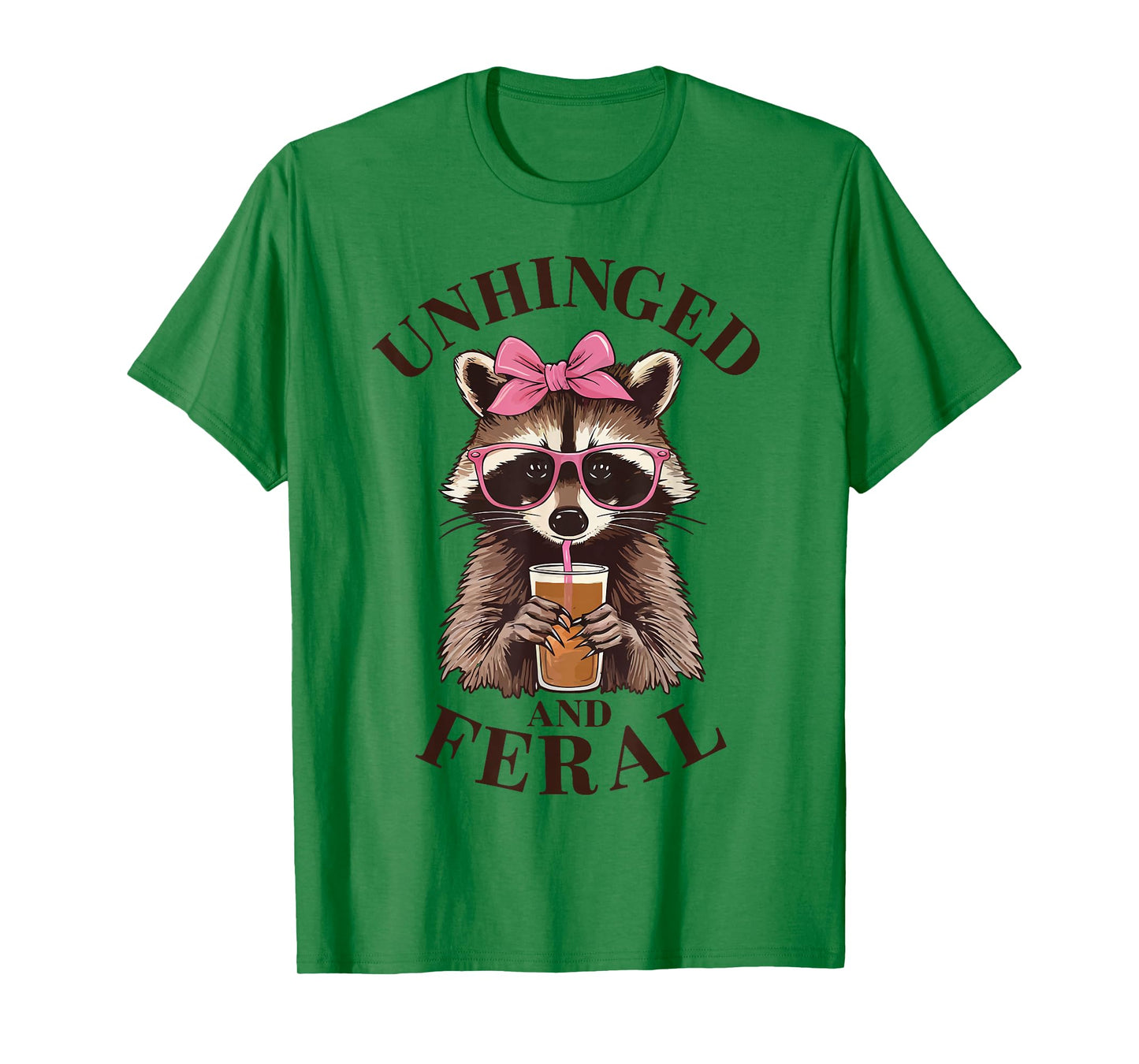 Unhinged and Feral Funny Racoon Glasses Toddler Girls Kids T-Shirt