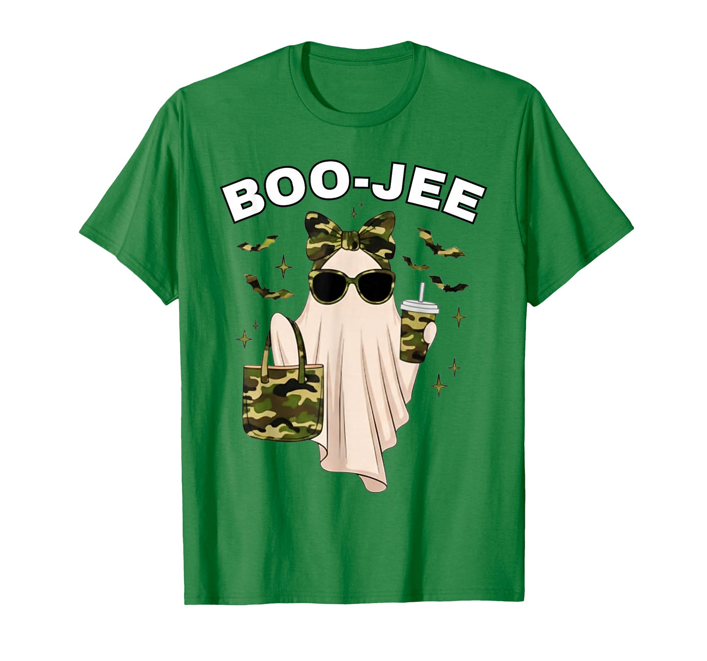 Coquette Camo Ghost Coffee Boo-JEE Halloween Boujee Ghost T-Shirt