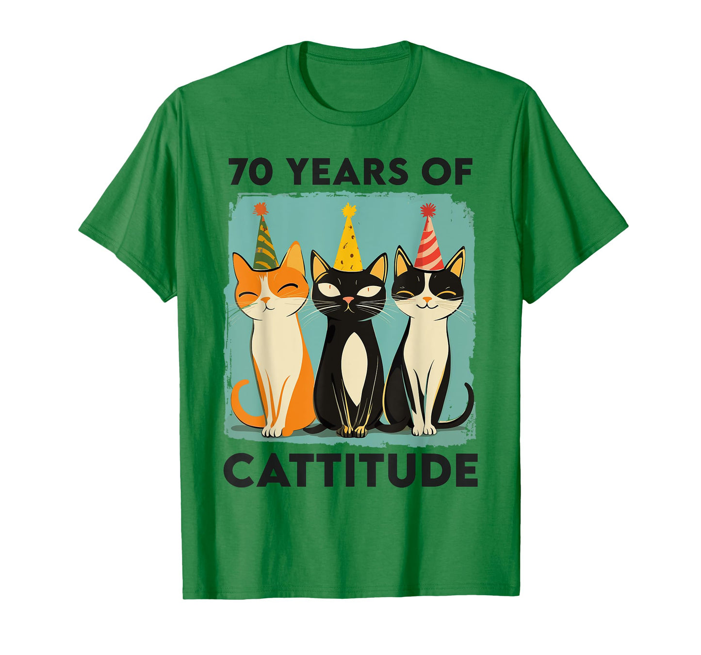 70 Years Of Cattitude 70th Birthday Cat Lover 70 Years Old T-Shirt