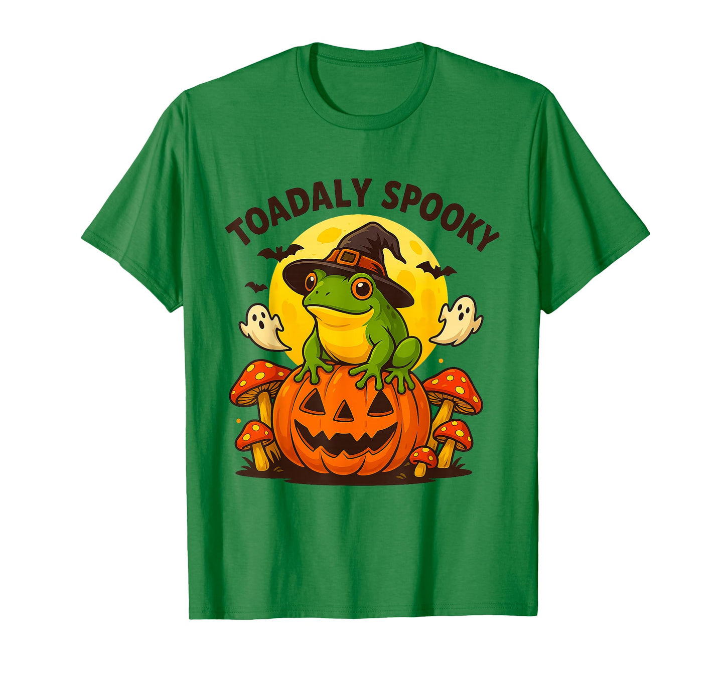 Funny Toadally Spooky Halloween Frog Pumpkin and Bat T-Shirt