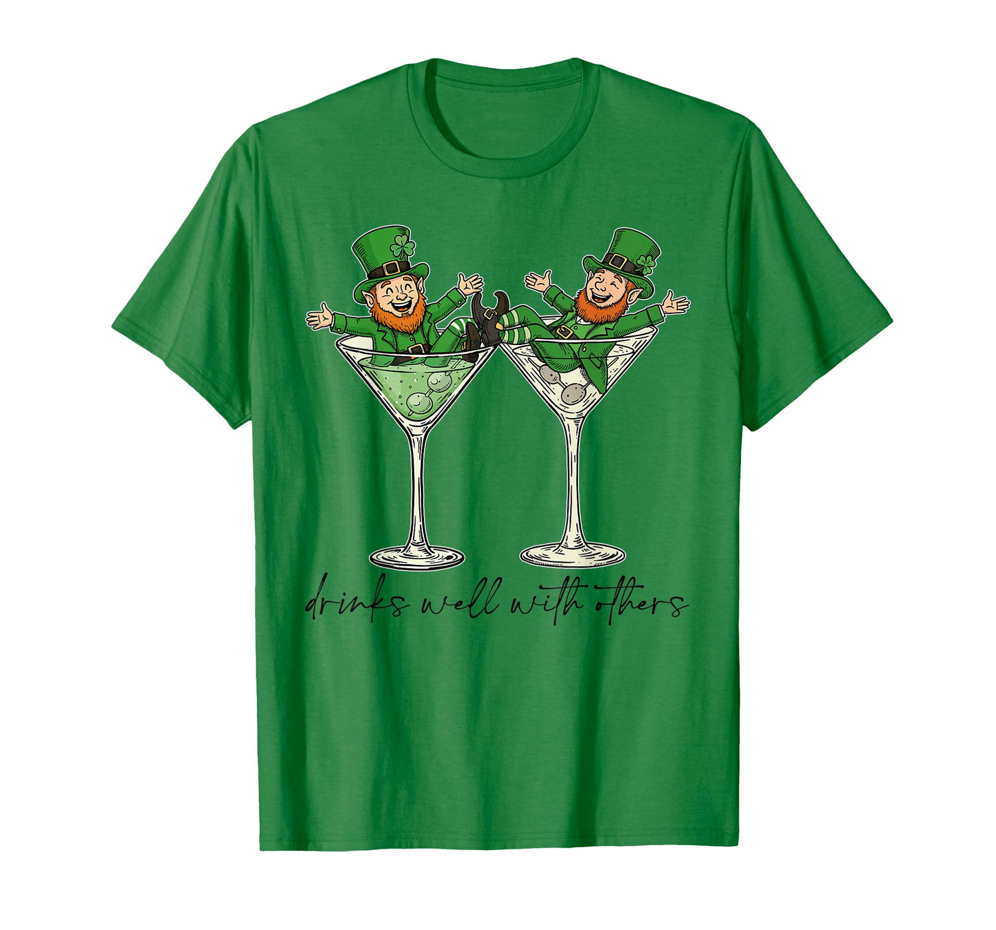 Drinks Well With Others St. Patrick's Day Drunk Beer Funny T-Shirt