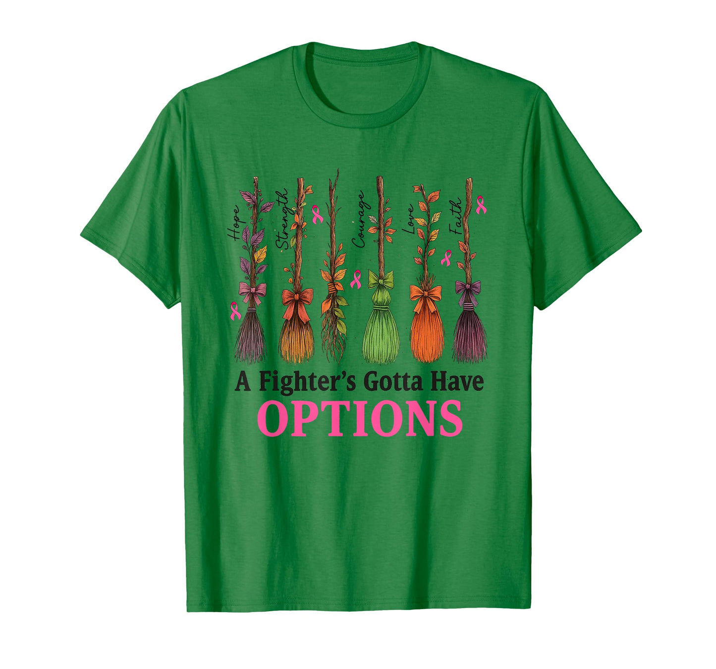Breast Cancer Awareness Halloween Fighter Options T-Shirt