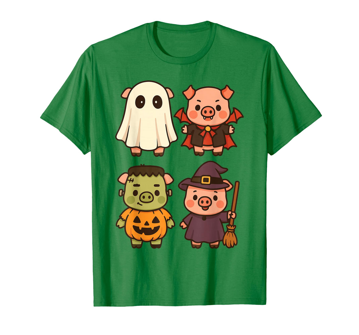 Pig Spooky Witch Boo Zombie Cute Pig Halloween Ghost Costume T-Shirt