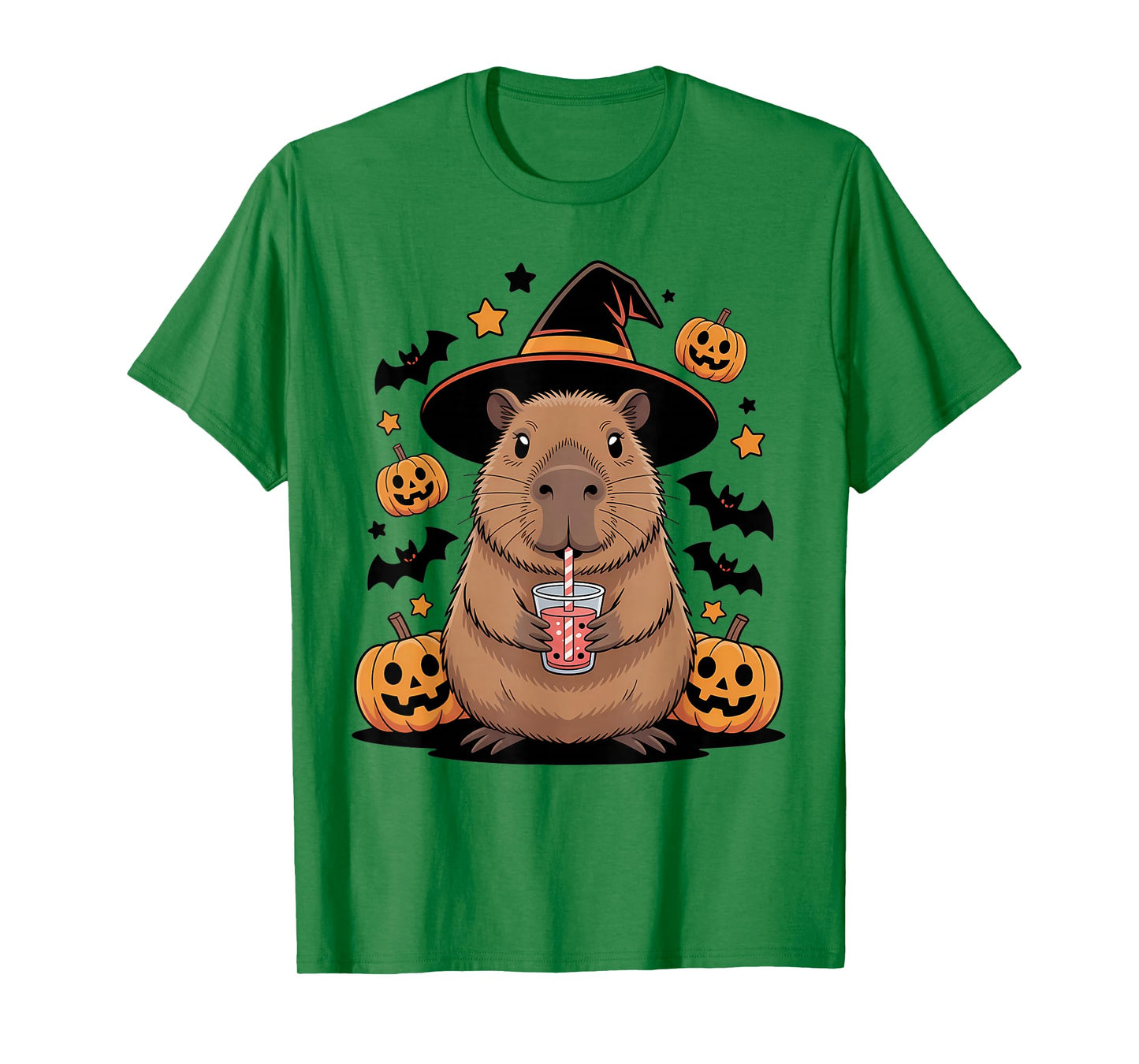 Halloween Capybara Witch Drink T-Shirt