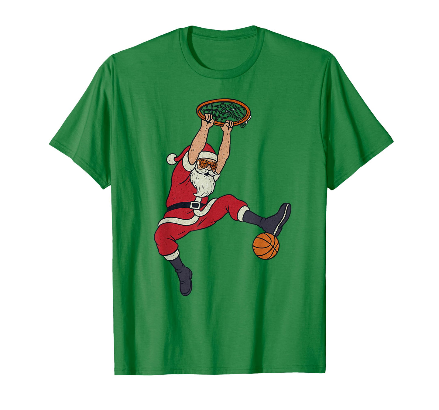 Santa Claus Playing Basketball Xmas Holiday Funny Christmas T-Shirt