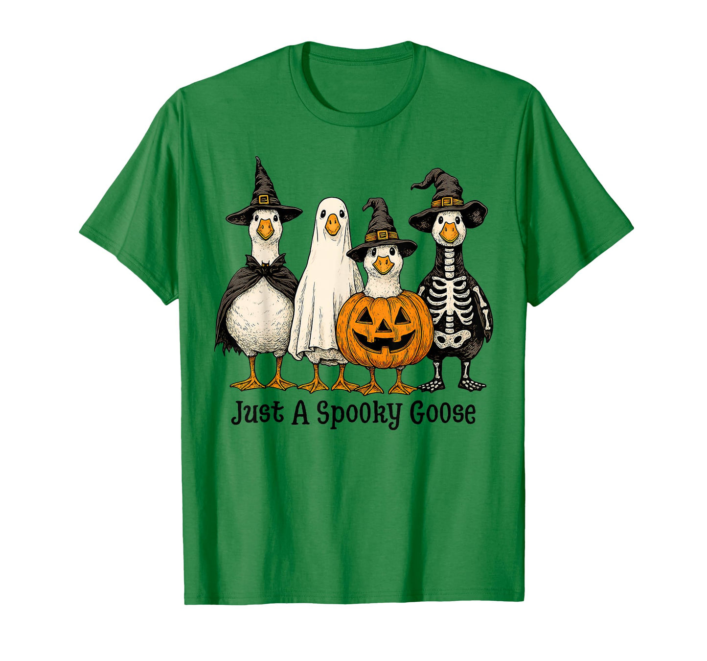 Just A Spooky Goose Halloween Silly Goose Funny Halloween T-Shirt