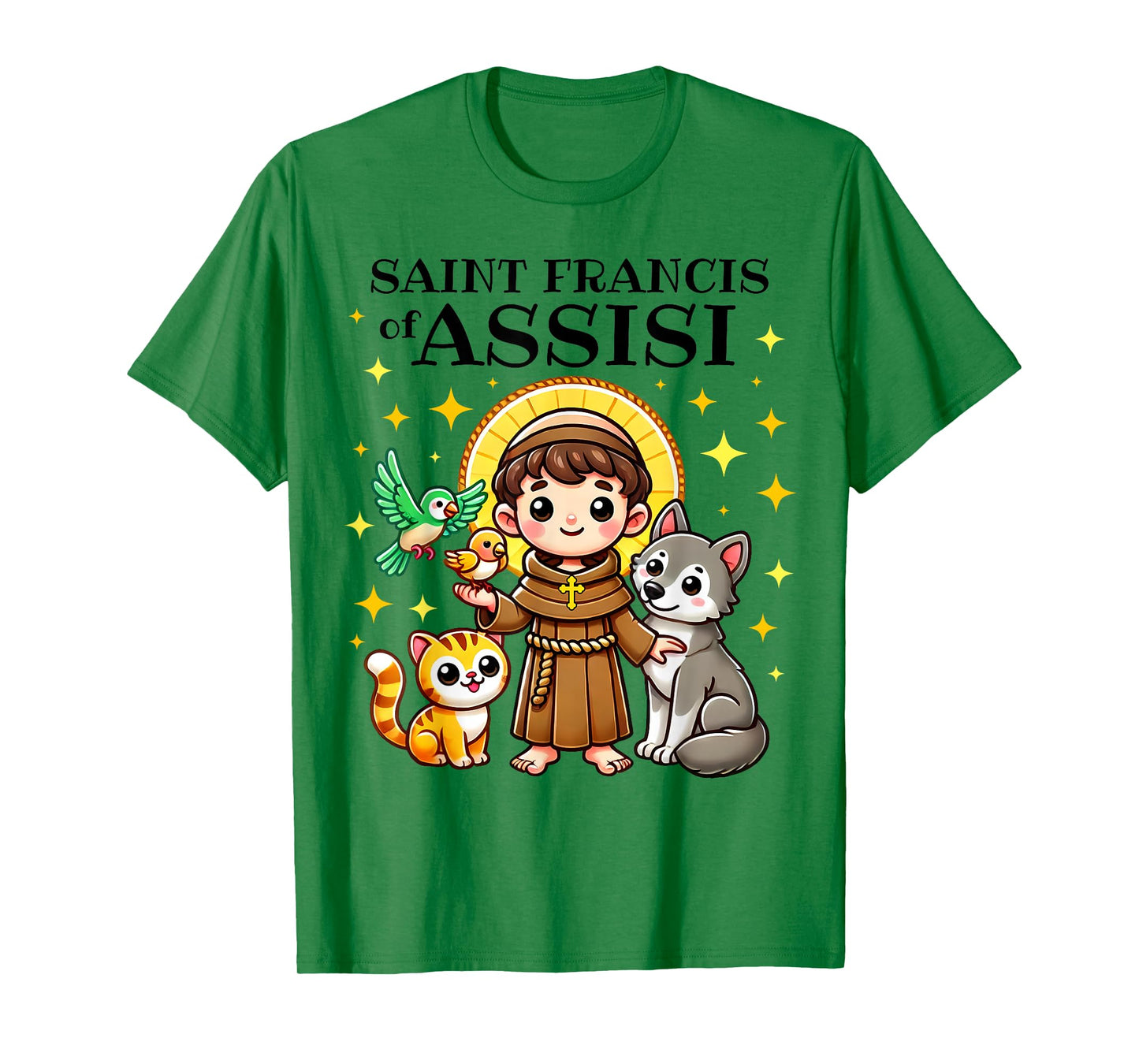 Saint Francis of Assisi Saint of Animals Catholic for kids T-Shirt
