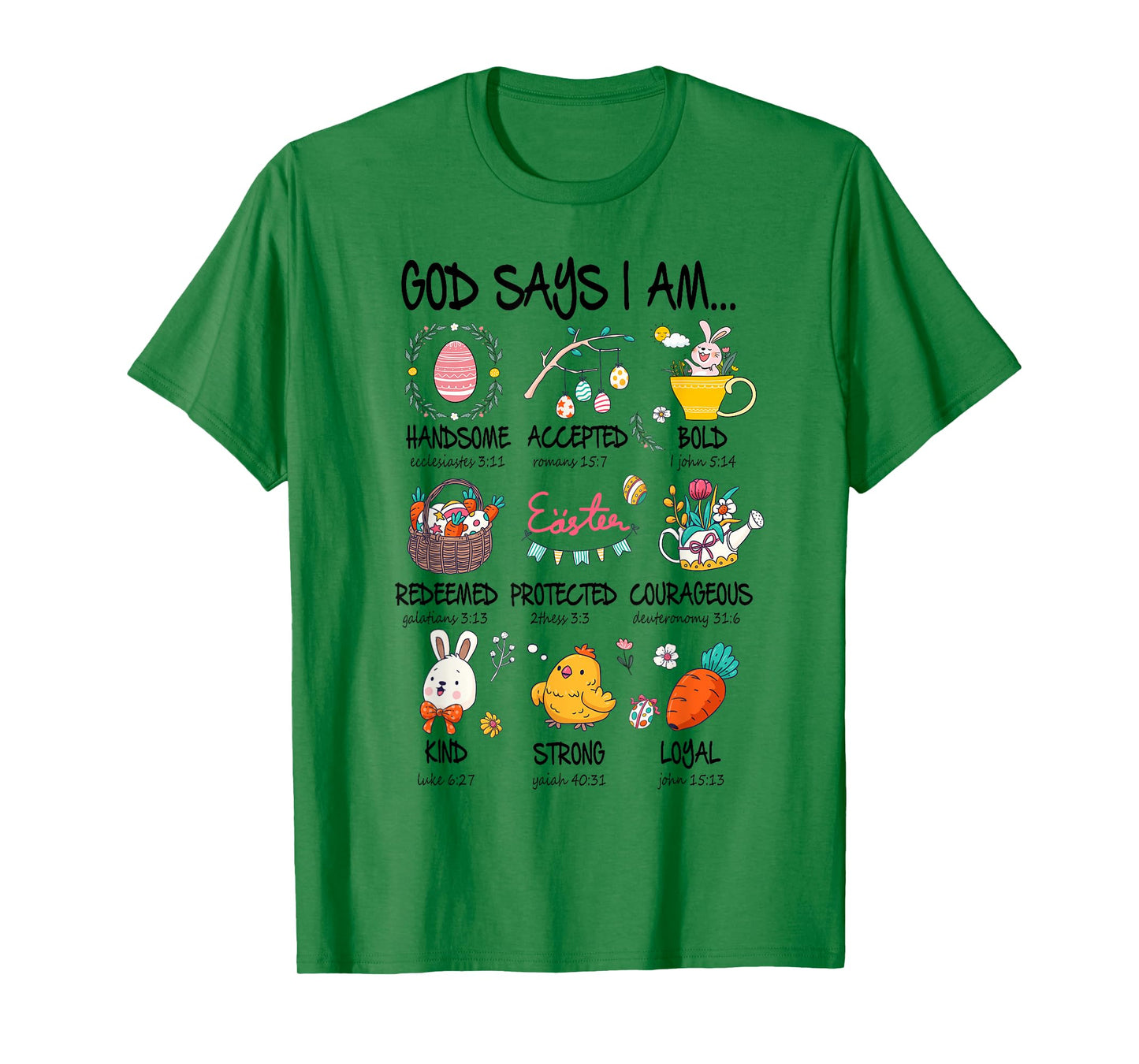 Cute God Says I Am Christian Jesus Happy Easter Day Girl Kid T-Shirt