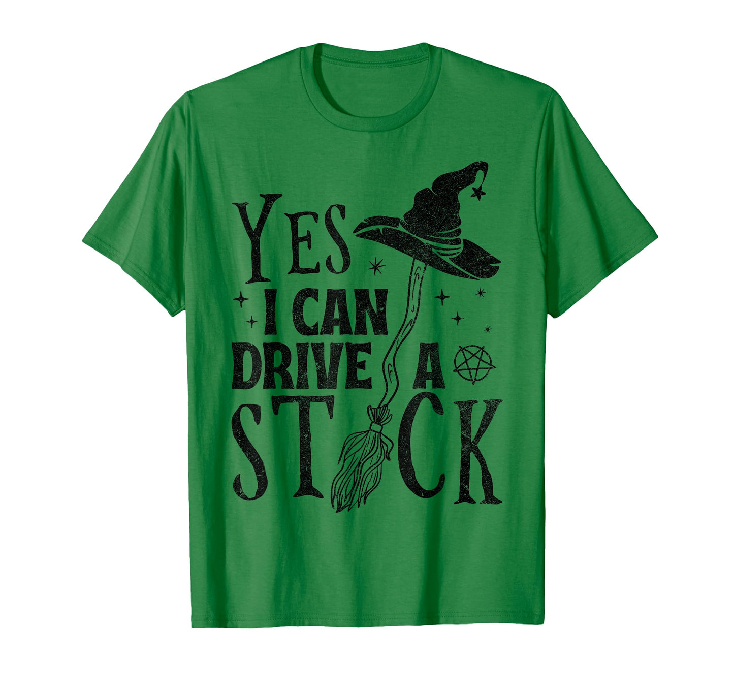Yes I Can Drive A Stick Funny Halloween Spooky Witch Mom T-Shirt