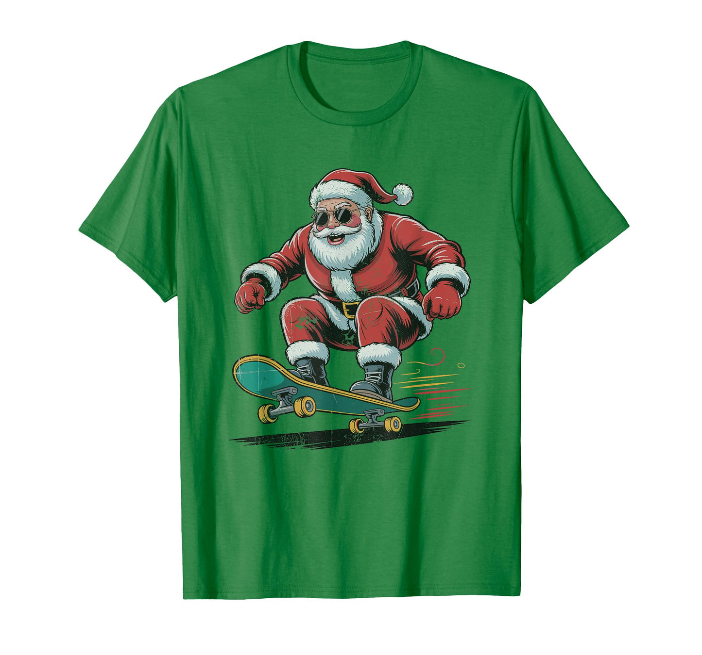 Santa Skateboarding Retro Vintage 90s Christmas Holiday T-Shirt