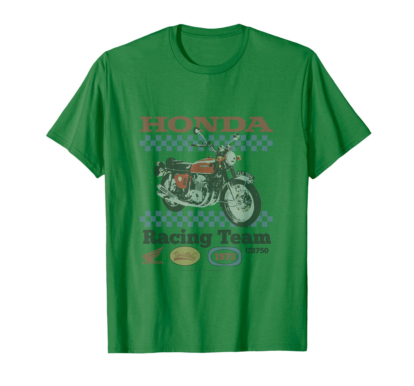 Honda Powersports Vintage CB750 Racing Team Checkered T-Shirt