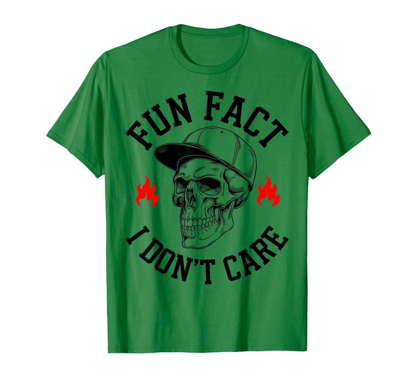 Fun Fact I Don't Care Vintage Skeleton Sarcastic Adult Humor T-Shirt