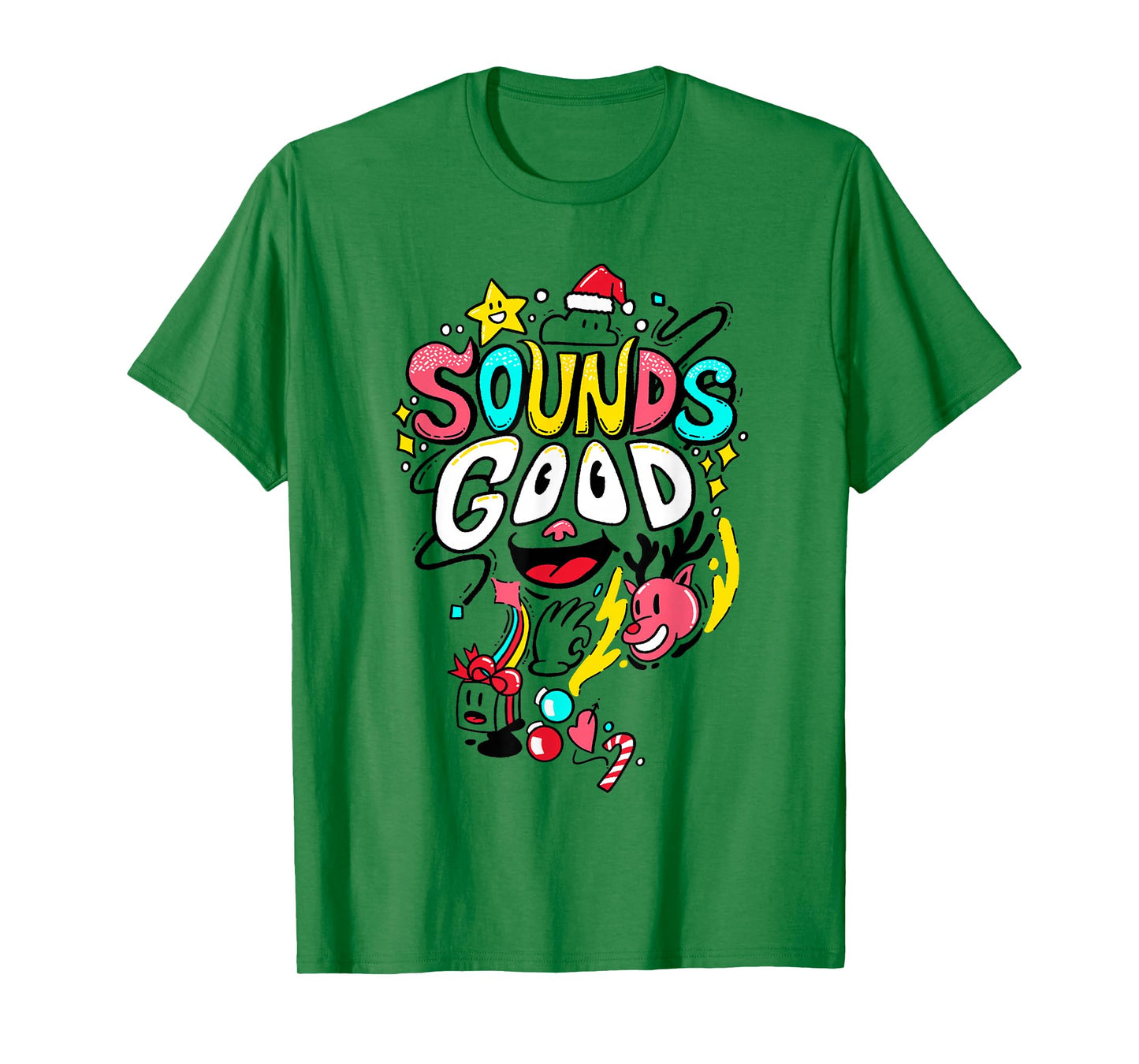 Funny Cartoon Sounds Illustration Good Christmas Theme T-Shirt