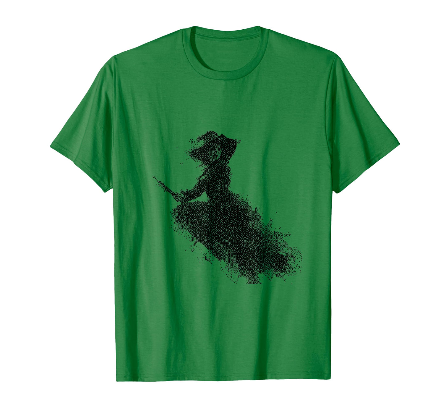 Flying Witch on Broom Halloween Design T-Shirt