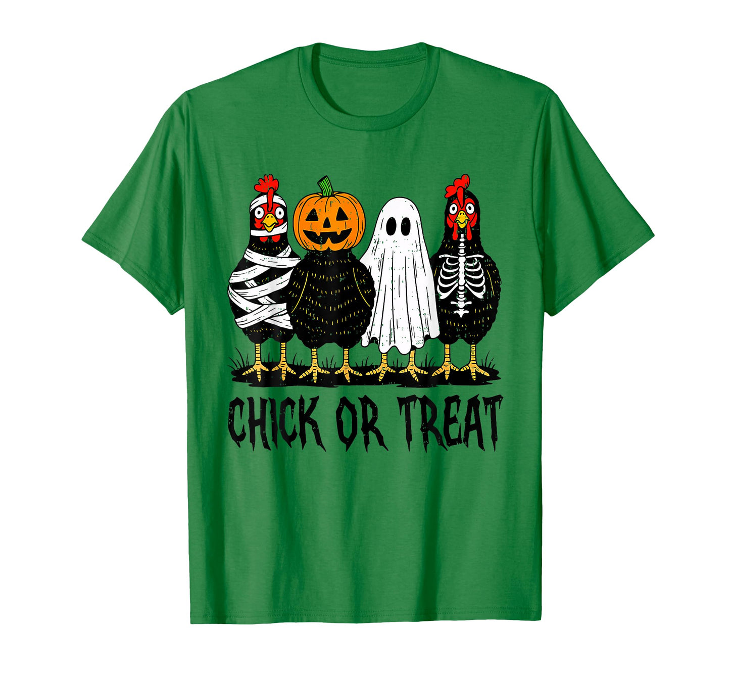 Chick Or Treat Halloween Pumpkin Ghost Spooky Funny Chicken T-Shirt