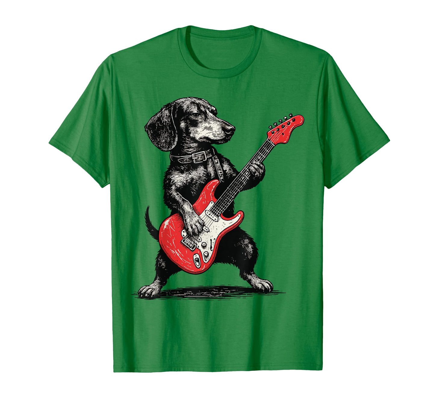 vintage dachshund weenie playing guitar T-Shirt