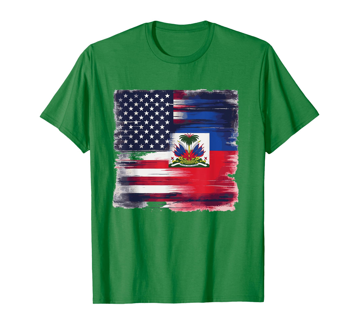 Vintage Half American Half Haitian Flag Family Heritage T-Shirt