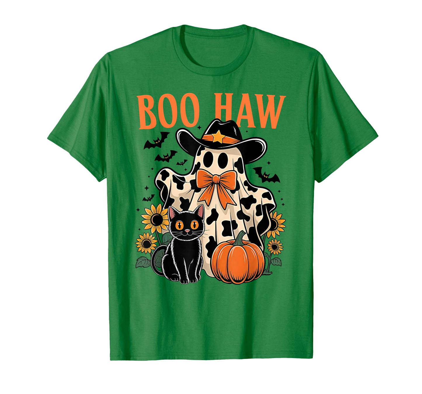 Boo Haw Retro Western Halloween Ghost Howdy Pumpkin T-Shirt