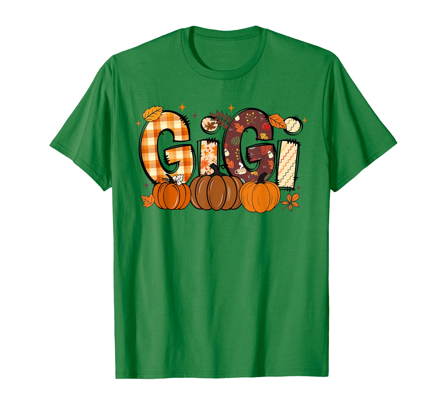Retro Gigi Pumpkin Fall Leaves Grandma Fall Thanksgiving T-Shirt