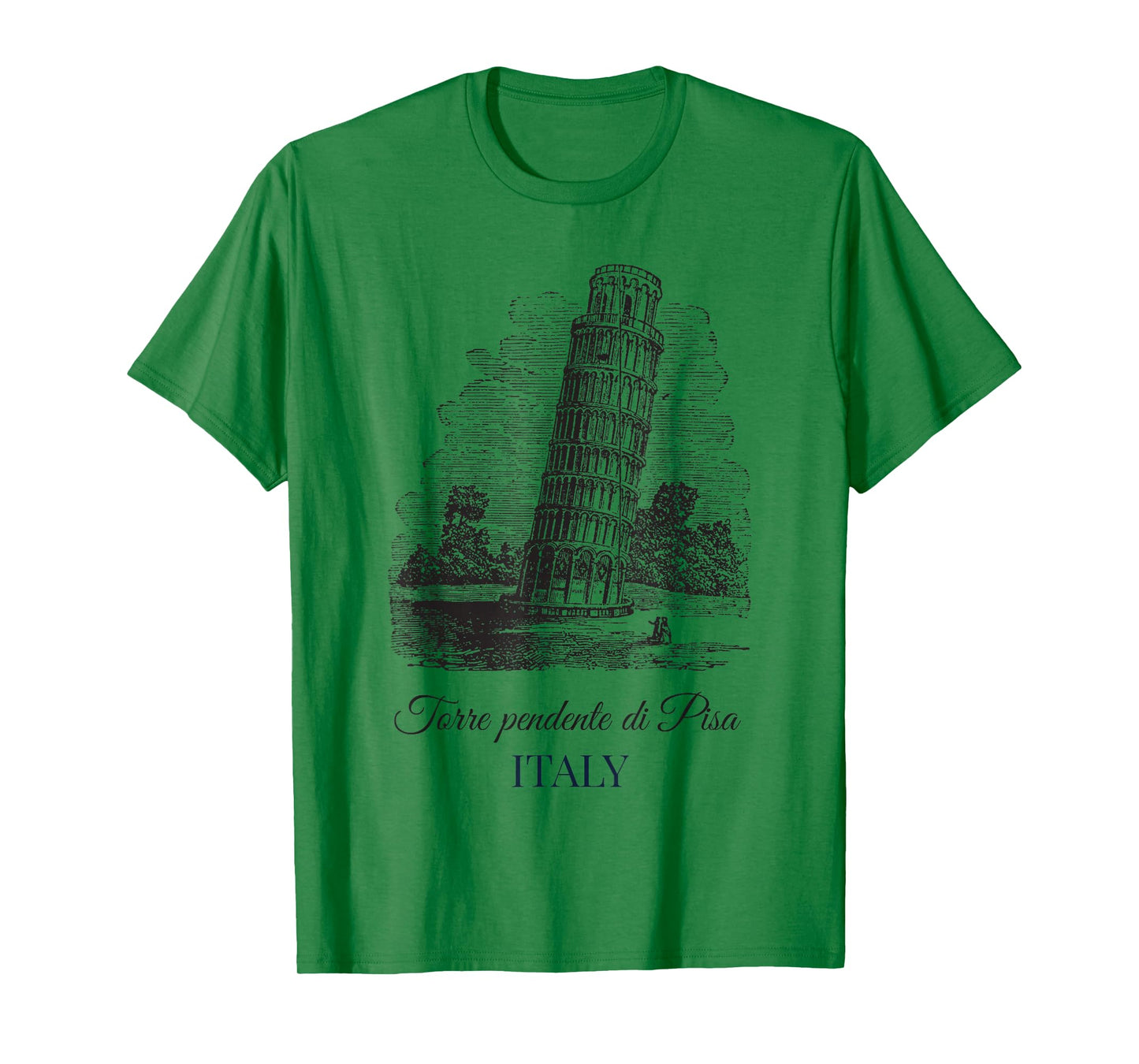 Leaning Tower of Pisa Italy Italian Language Vintage Art T-Shirt