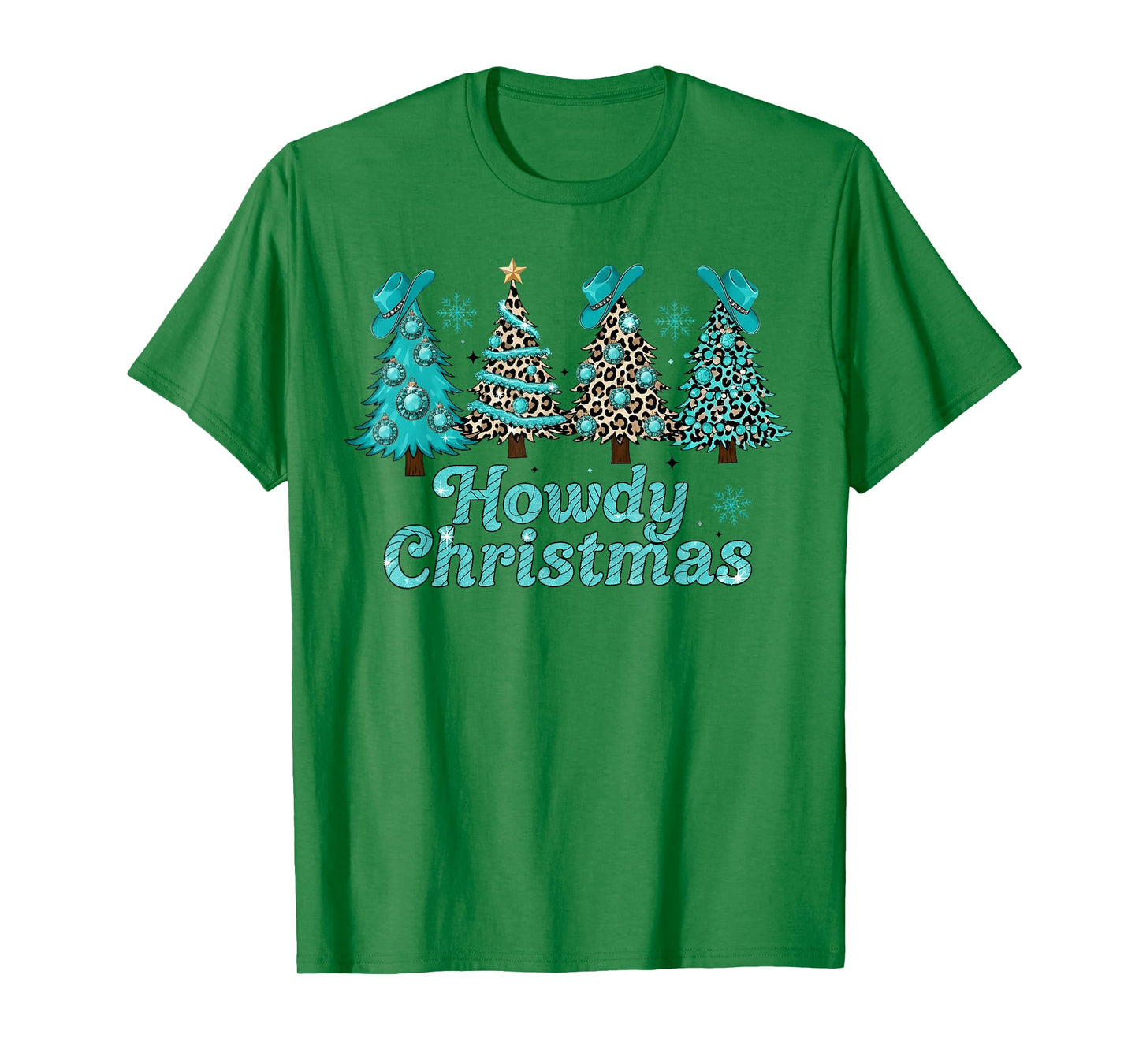 Christmas Tree Western Santa Hat Howdy Cowboy Men Women Kid T-Shirt
