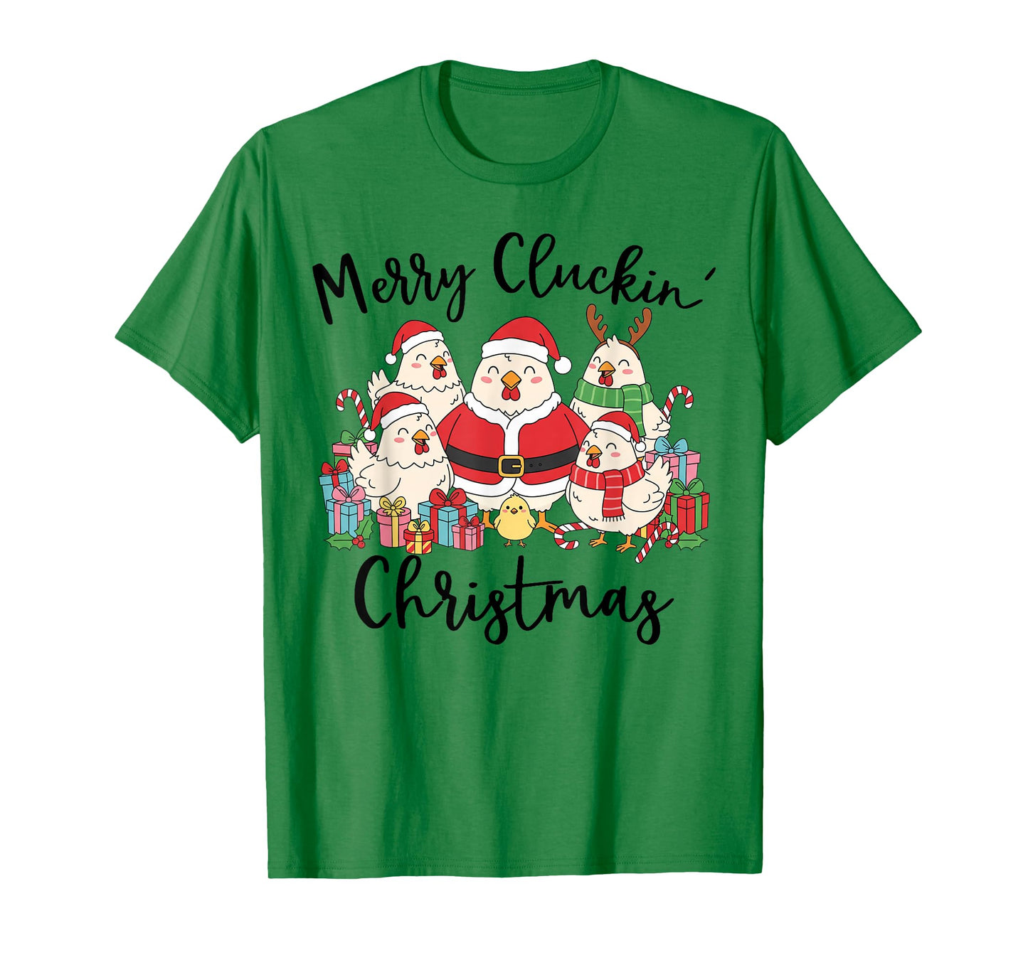 Merry Cluckin’ Christmas, Chicken Santa Hat, Chicken Lover T-Shirt