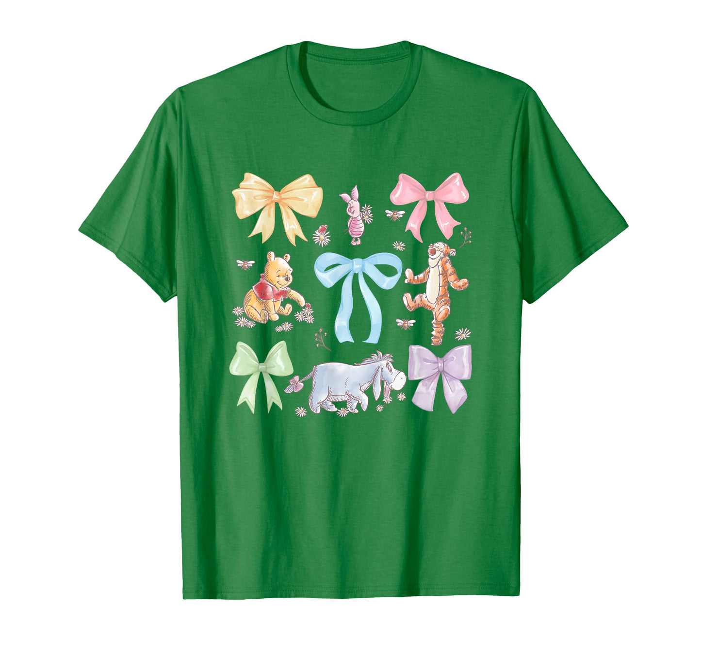 Disney Winnie the Pooh Cute Group Shot Sketch Chest Logo T-Shirt