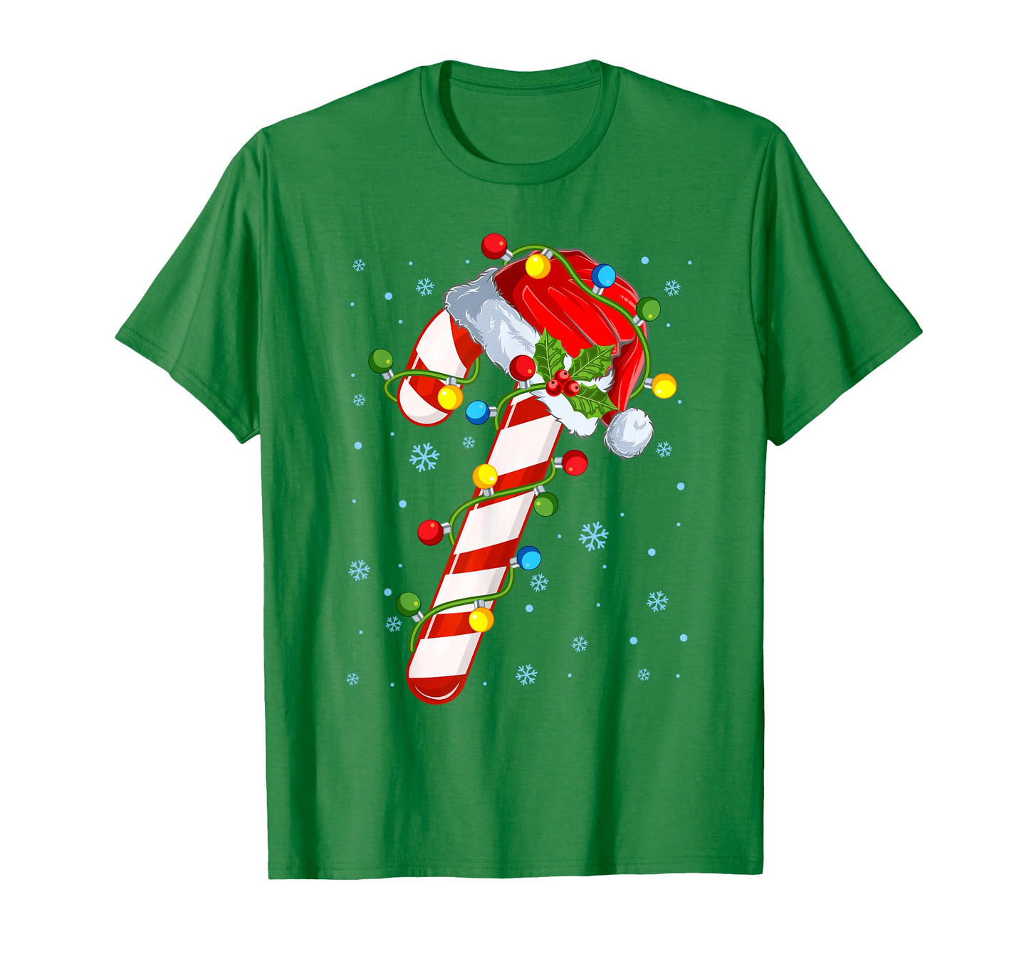 Candy Cane Crew Funny Christmas Lights Santa Hat Xmas Pajama T-Shirt