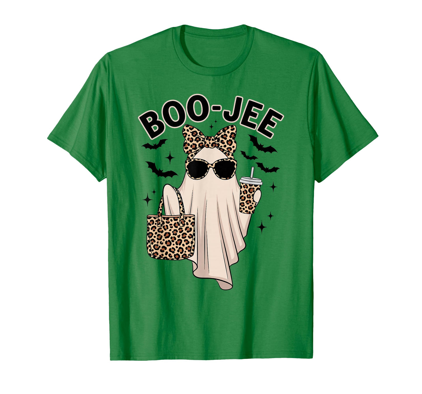 Coquette Leopard Boo-JEE Ghost Halloween Ghost Women Girls T-Shirt