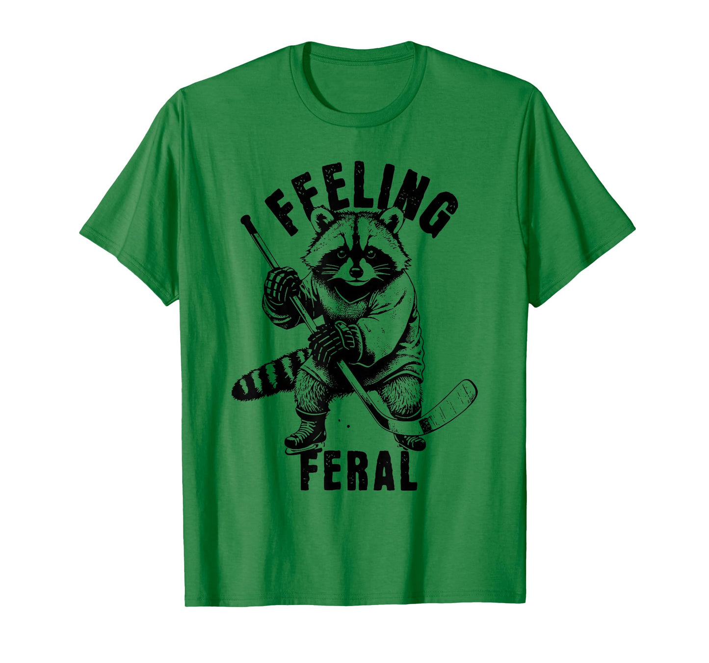 Feeling Feral Funny Feral Raccoon Hockey T-Shirt
