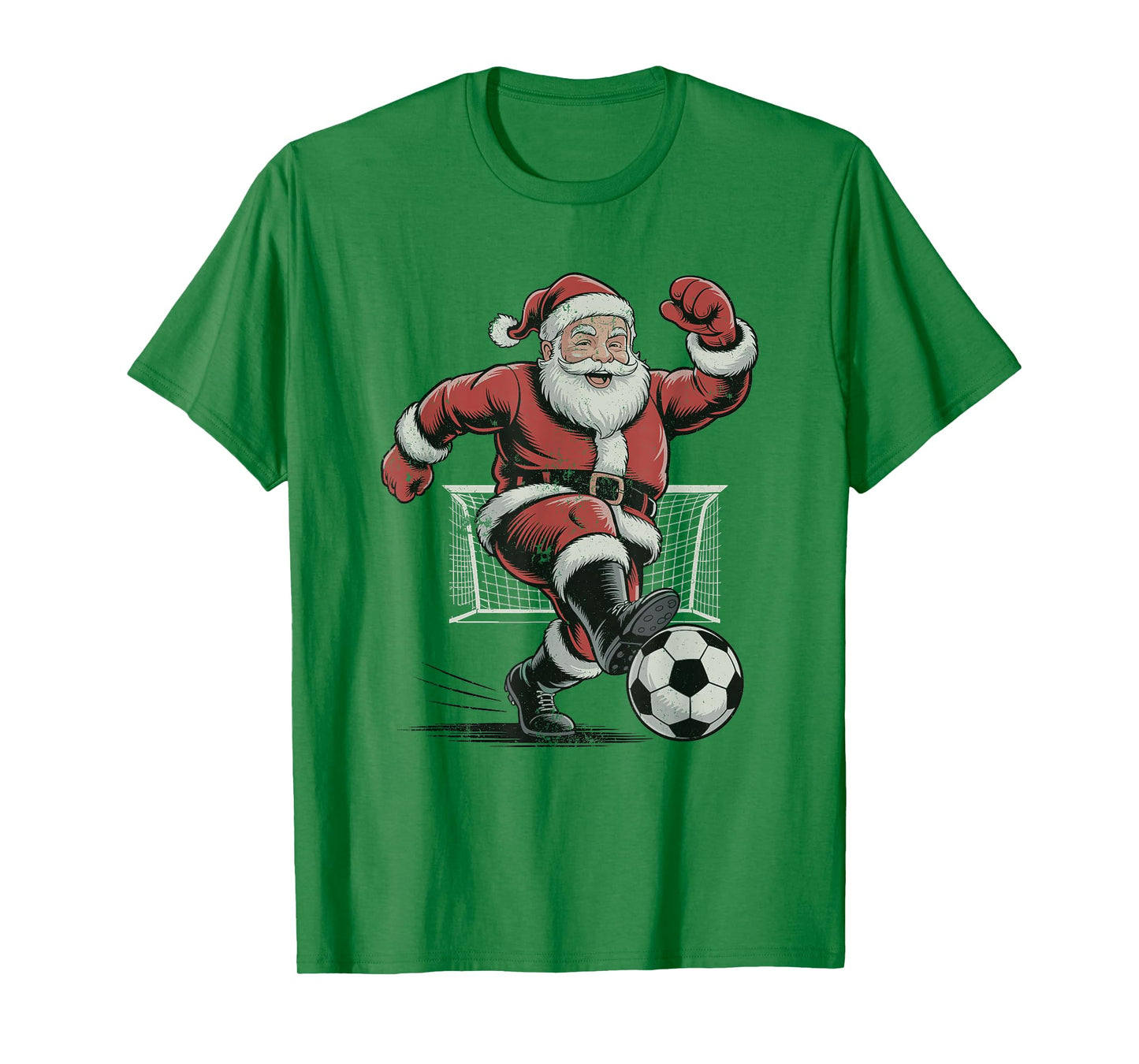 Santa Playing Soccer Retro Vintage 90s Christmas Holiday T-Shirt