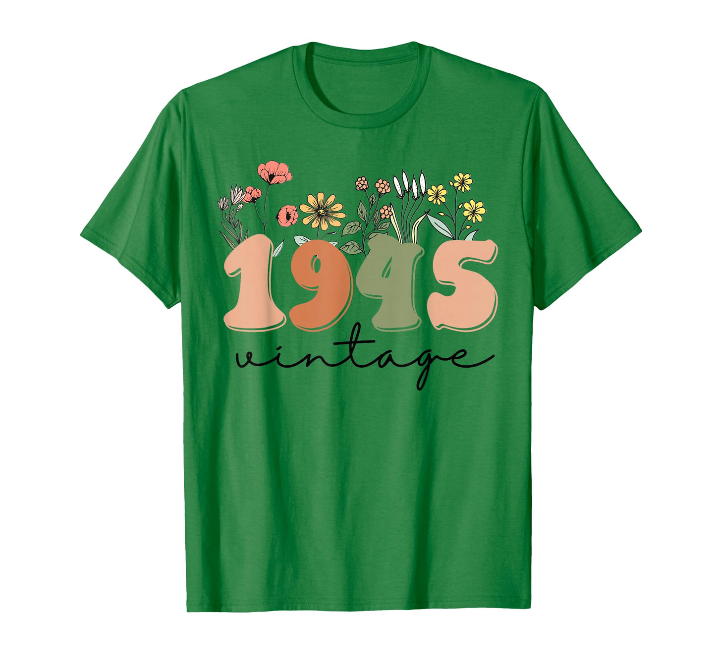 80 Years Old Vintage 1945 80th Birthday Tee Wildflower Women T-Shirt