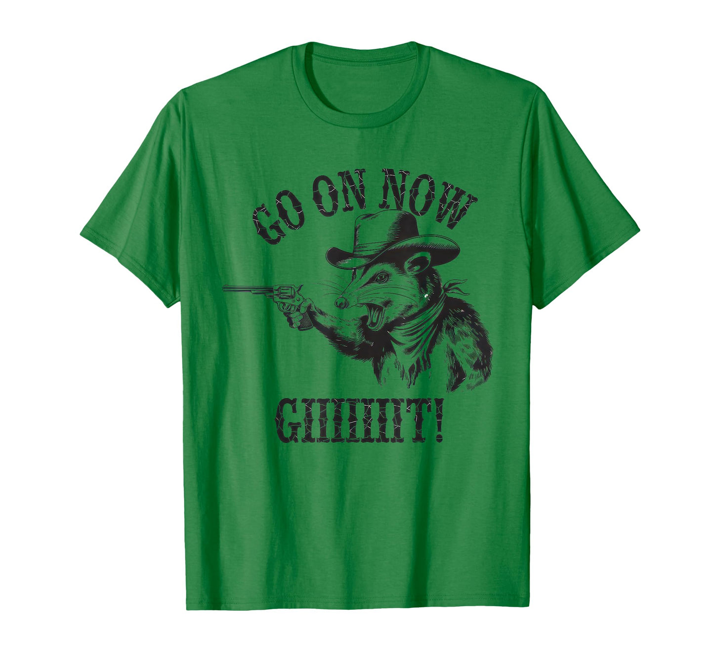 Go On Now Git Tshirt Vintage Cowboy Opossum Country Western T-Shirt