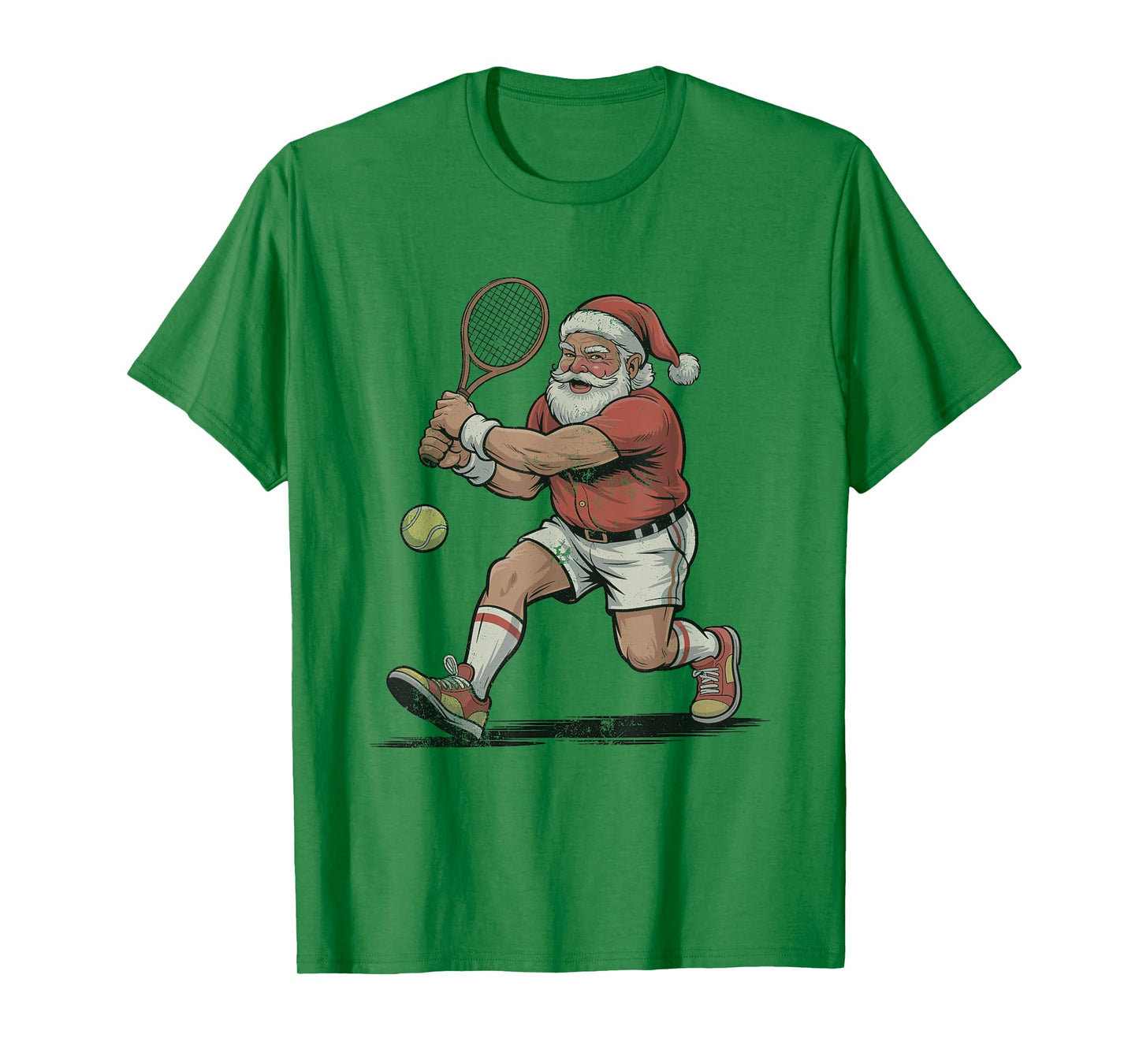 Vintage Santa Playing Tennis Retro Christmas Holiday Sports T-Shirt
