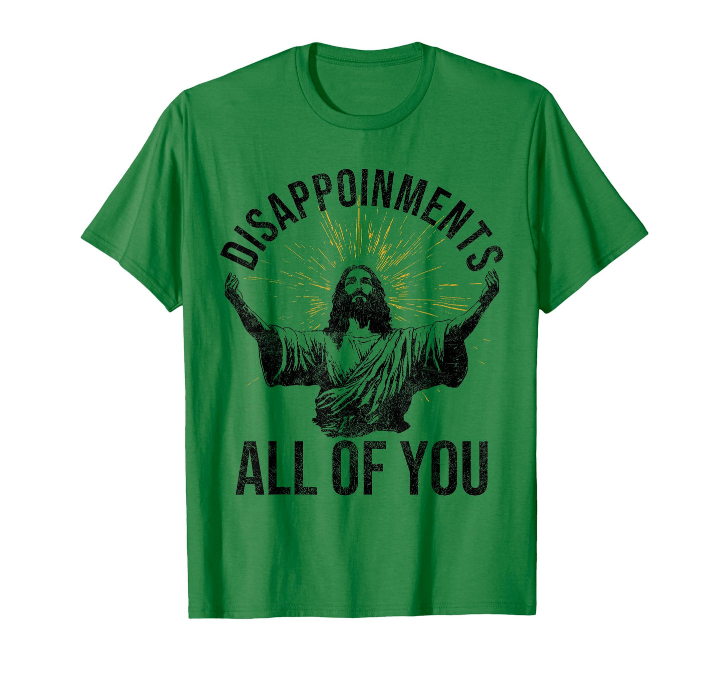 Funny Jesus Christian Clothing. Disappointments All Of You Sarcastic Christian Jesus Shirt - Grey, Unisex-Adults, Short Sleeve, T-Shirt, Small
