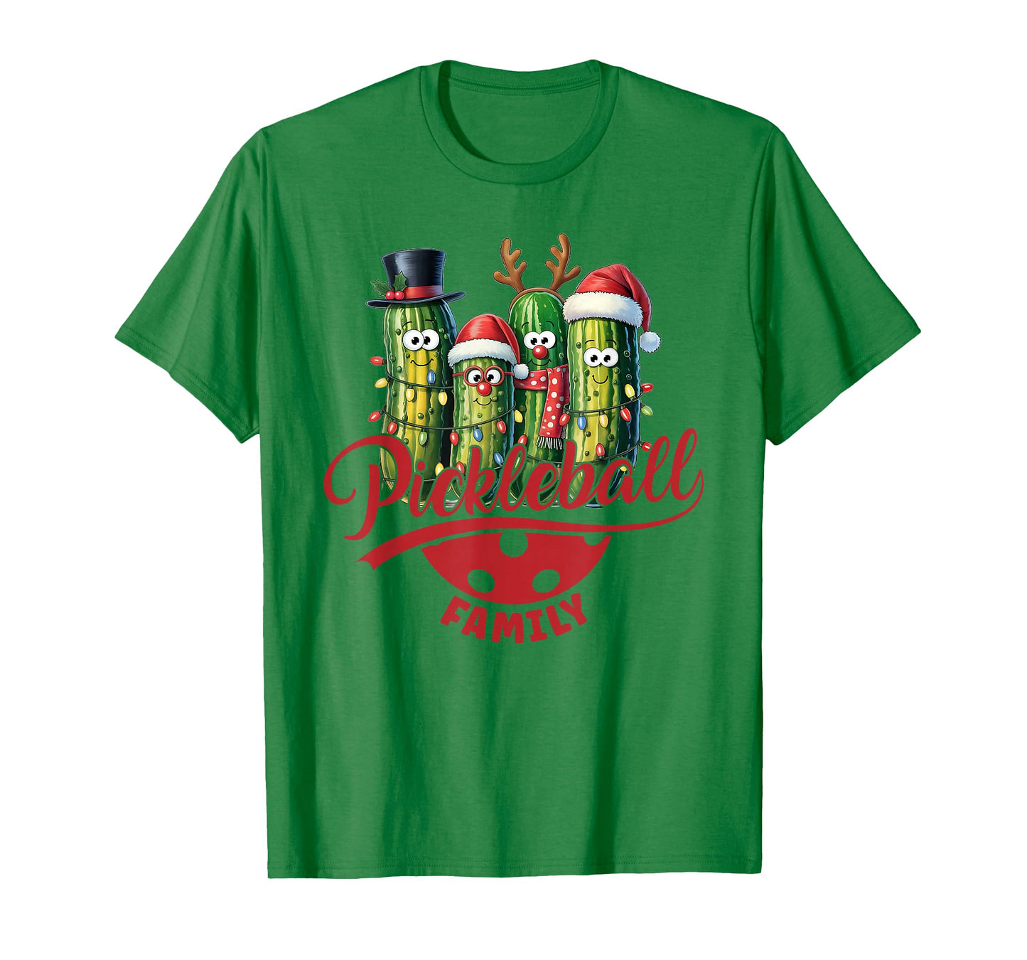 Festive Pickleball Family Matching Christmas Team T-Shirt